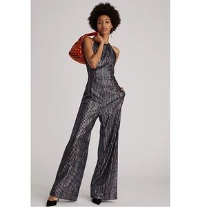 Anthropology Maeve Disco Halter Jumpsuit
